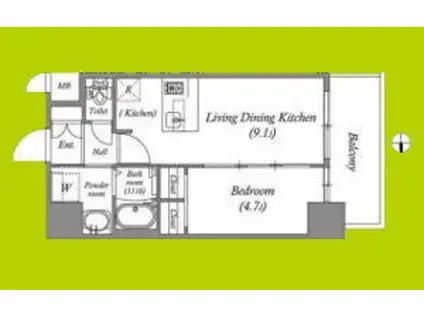 GM KOHAMA(1LDK/5階)の間取り写真