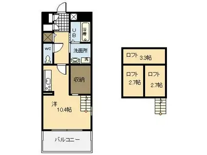 ALTE MEISTER AGORA(ワンルーム/2階)の間取り写真