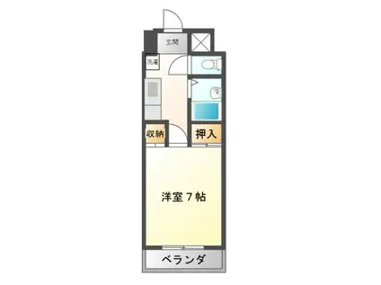 エトワール第2(1K/6階)の間取り写真