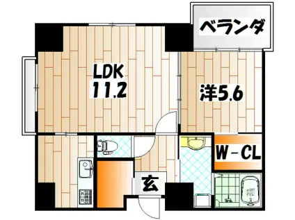 GRACE COURT SUNATU(1LDK/8階)の間取り写真