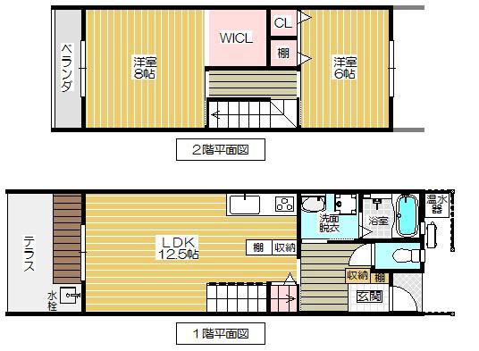 K・COMFORT玉置 I(2LDK/1階)の間取り写真