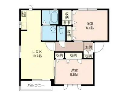 メゾンラフォーレB(2LDK/2階)の間取り写真