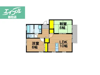 ピュアライフA棟(2LDK/1階)の間取り写真