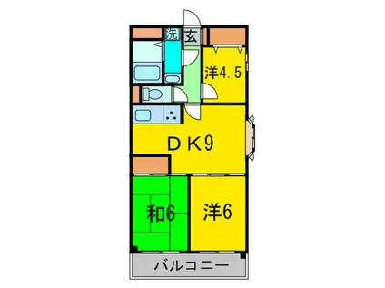 ビバリーヒルズ1(3DK/2階)の間取り写真