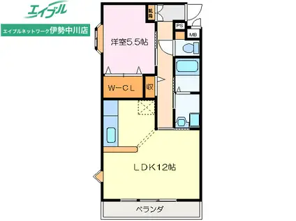 リジェール21(1LDK/1階)の間取り写真