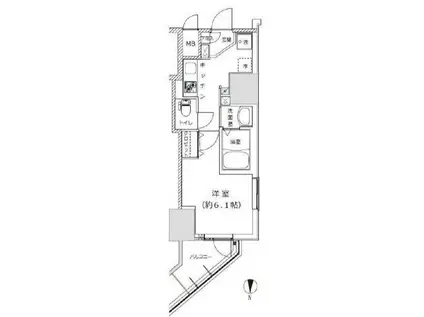 RISING PLACE KAMEID(1K/5階)の間取り写真