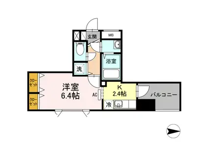フィルモアワン(1K/10階)の間取り写真