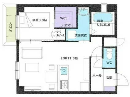 SUGARLOAF PARK 浄心(1LDK/4階)の間取り写真