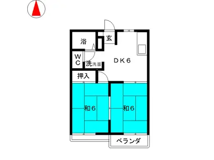 フレグランスハリマ(2DK/1階)の間取り写真