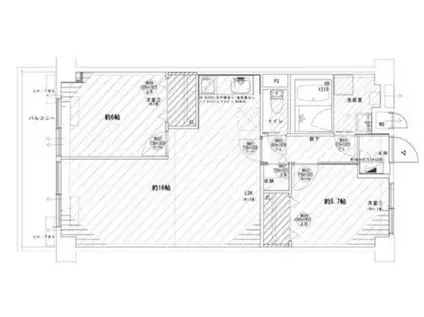 品川芙蓉ハイツ(2LDK/6階)の間取り写真