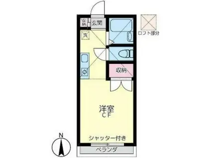 ハイムロゼット(ワンルーム/2階)の間取り写真