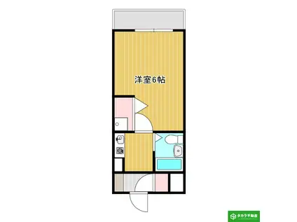 パークヒルズ別府レジデンス(1K/3階)の間取り写真