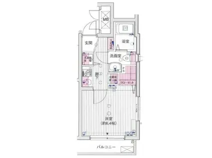 ユナイテッドグロー高田馬場(1K/3階)の間取り写真