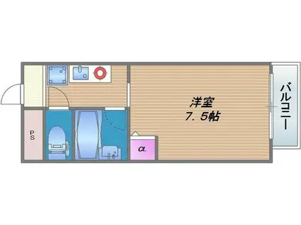 ヘリテージ森ノ宮(1K/3階)の間取り写真