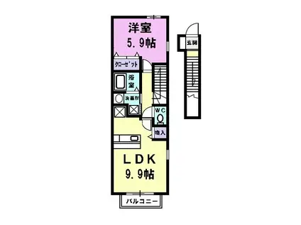 KSハウス(1LDK/2階)の間取り写真