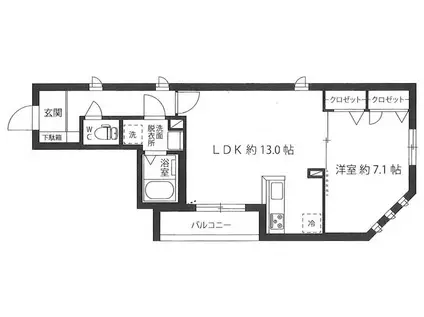 CHAMBRE SQUARE(1LDK/3階)の間取り写真
