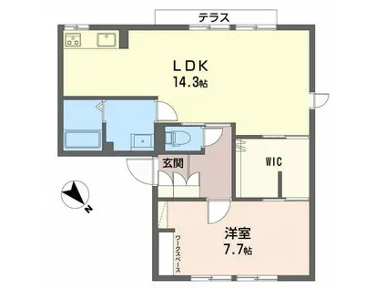 マーガレットハウス(1LDK/1階)の間取り写真