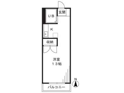 ポーラスターアキモト(ワンルーム/3階)の間取り写真