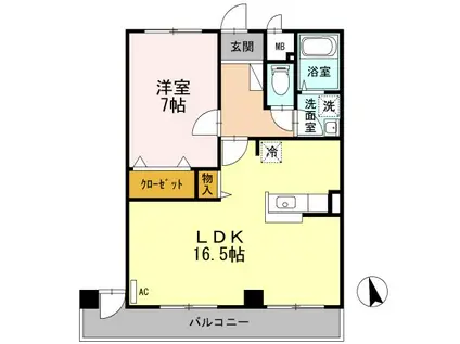 CASTLE VIEW(1LDK/2階)の間取り写真