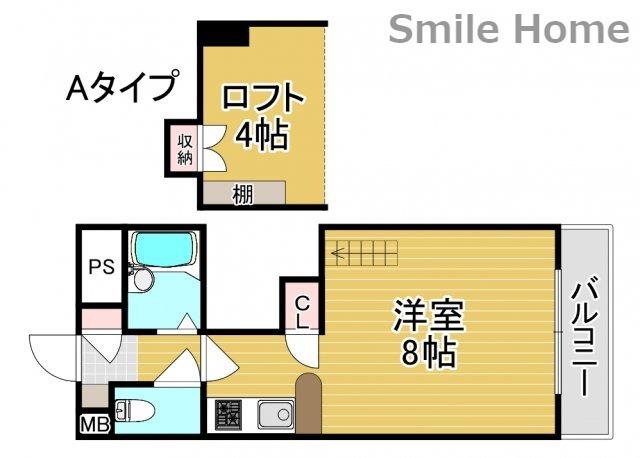 コスモレジデンス北加賀屋II(1K/1階)の間取り写真