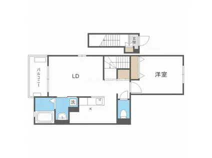 エトワール加美(1LDK/2階)の間取り写真