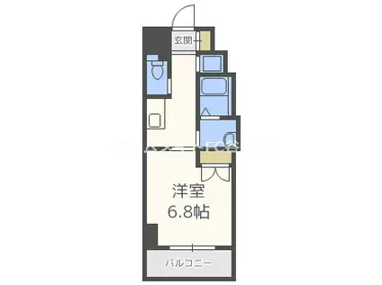 ファインブルーム靱公園(1K/3階)の間取り写真