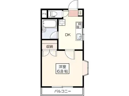 アルカディア武蔵野(1DK/1階)の間取り写真