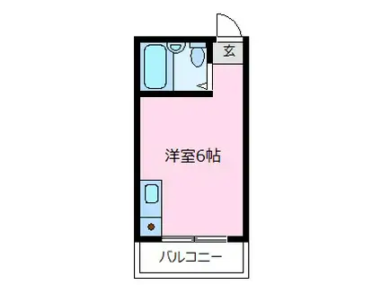 リバーフロントKS(ワンルーム/2階)の間取り写真