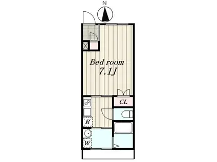 都営大江戸線 新江古田駅 徒歩4分 2階建 築12年(1K/1階)の間取り写真