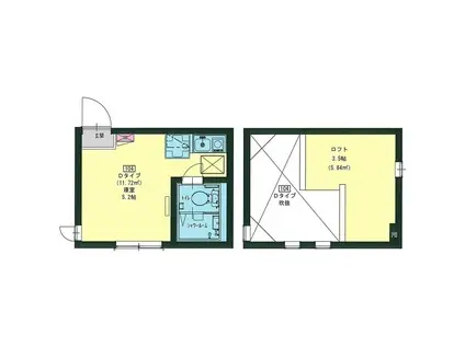 フロンティア星川(ワンルーム/1階)の間取り写真