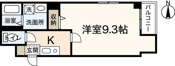 キャッスル大手町(1K/3階)の間取り写真