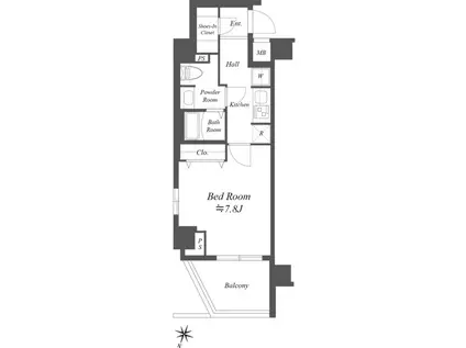GENOVIA荻窪SKYGARDEN(1K/4階)の間取り写真