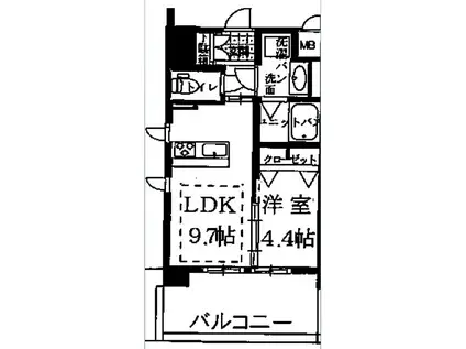 第23関根マンション(1LDK/4階)の間取り写真