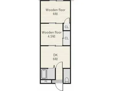 ゴールデンハイツ(2DK/2階)の間取り写真