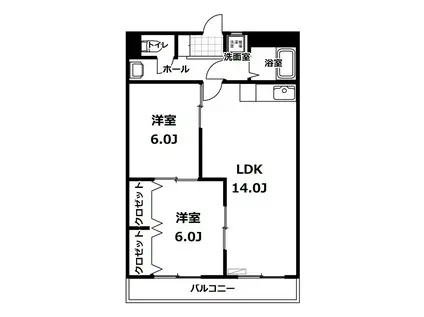 棚網コーポ(2LDK/3階)の間取り写真