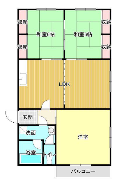 サンポール鴨江(3LDK/4階)の間取り写真