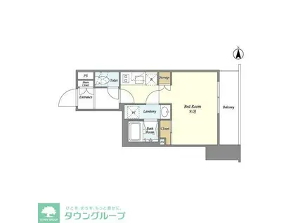 リージア下北沢(ワンルーム/7階)の間取り写真