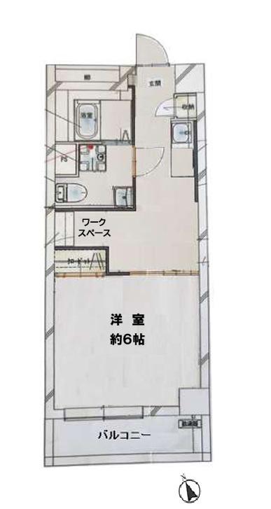 シャンボール中野(1K/6階)の間取り写真