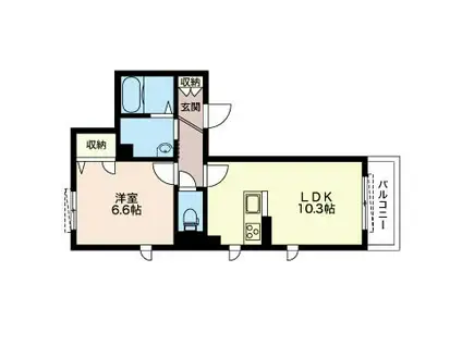 ヴィレッタ(1DK/1階)の間取り写真