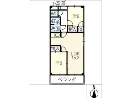 VERTEX COURT(2LDK/3階)の間取り写真