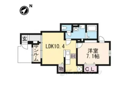 メゾンプラシード5(1LDK/1階)の間取り写真