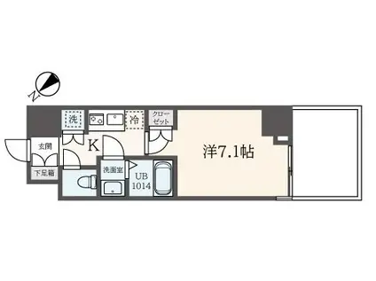 フェルテ中野(1K/5階)の間取り写真