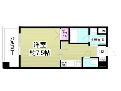 金子ビル(1K/6階)の間取り写真