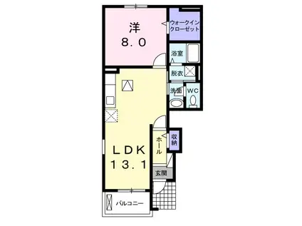 スカイ ゴールド(1LDK/1階)の間取り写真