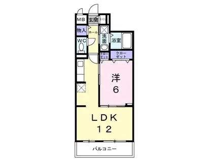 ワーズイヤー(1LDK/2階)の間取り写真