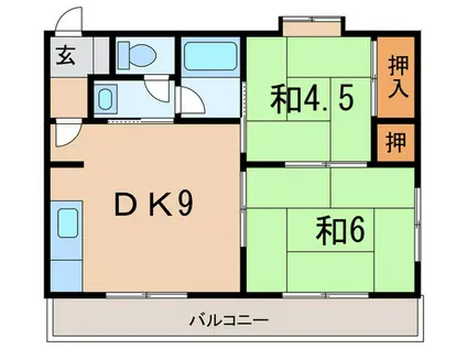 メゾン ド レグルス(2DK/3階)の間取り写真