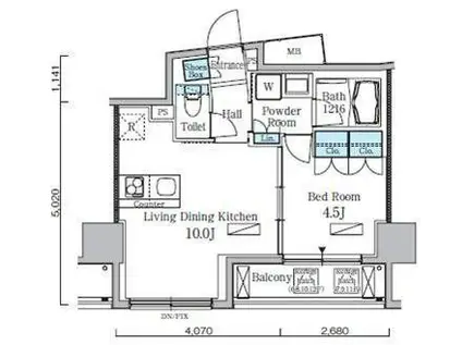 レジディア九段下2(1LDK/8階)の間取り写真