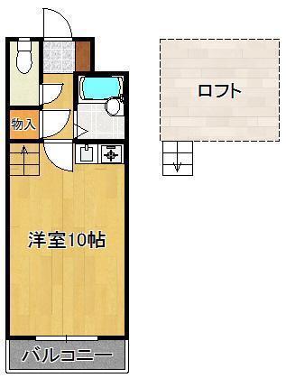 アーバンポート折尾学園都市(ワンルーム/4階)の間取り写真