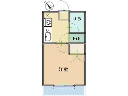 リエス春日部(1K/3階)の間取り写真