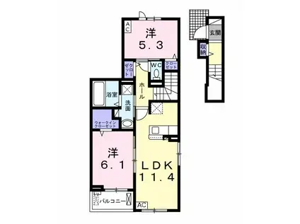アーバン ライフ(2LDK/2階)の間取り写真